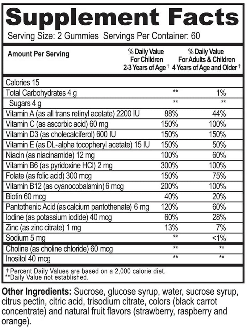 Natvites Multivitamin & Multimineral Pectin Gummies for Kids, 120Count