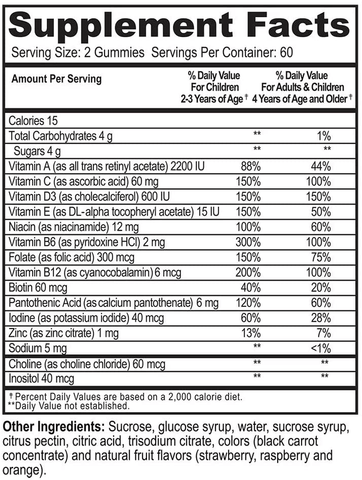 Natvites Multivitamin & Multimineral Pectin Gummies for Kids, 120Count