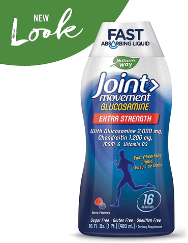 Joint Movement Glucosamine Fast Absorbing, 16 Day Supply, 16 Ounces (480 mL), Natural Berry (Packaging May Vary)