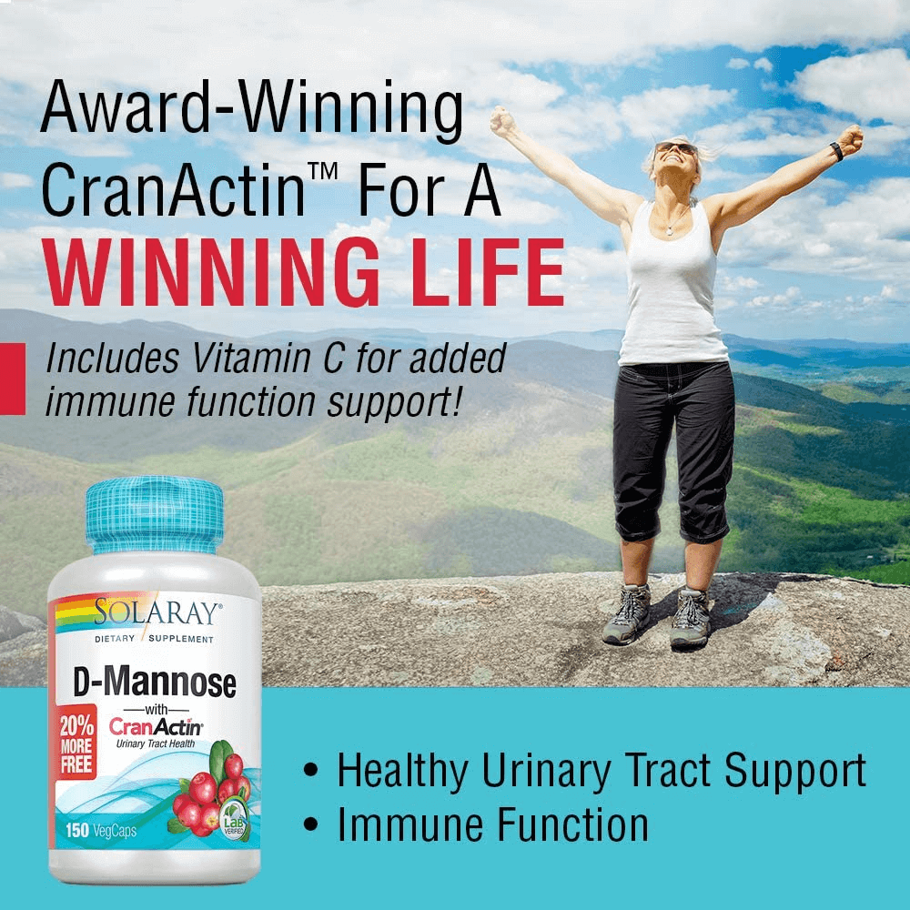 Solaray D-Mannose with Cranactin Cranberry Extract 1000Mg | 60 Count