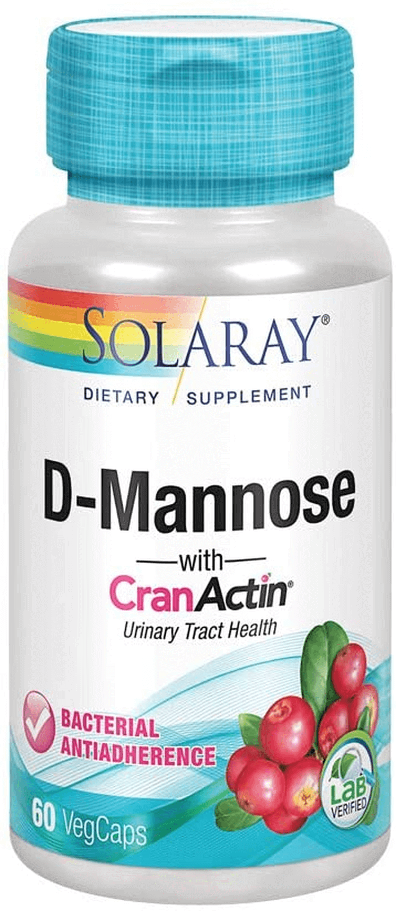 Solaray D-Mannose with Cranactin Cranberry Extract 1000Mg | 60 Count