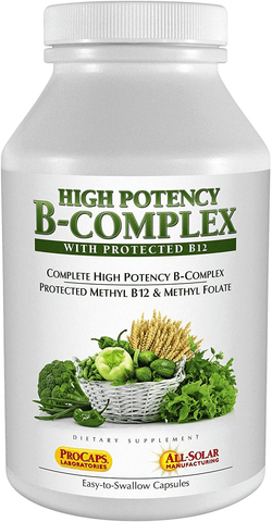 Andrew Lessman High Potency B-Complex 60 Capsules - with High Levels of Folate Complex & Biotin, Promotes Cellular Growth, Energy, Immune Function, Detoxification, Fat Metabolism & More