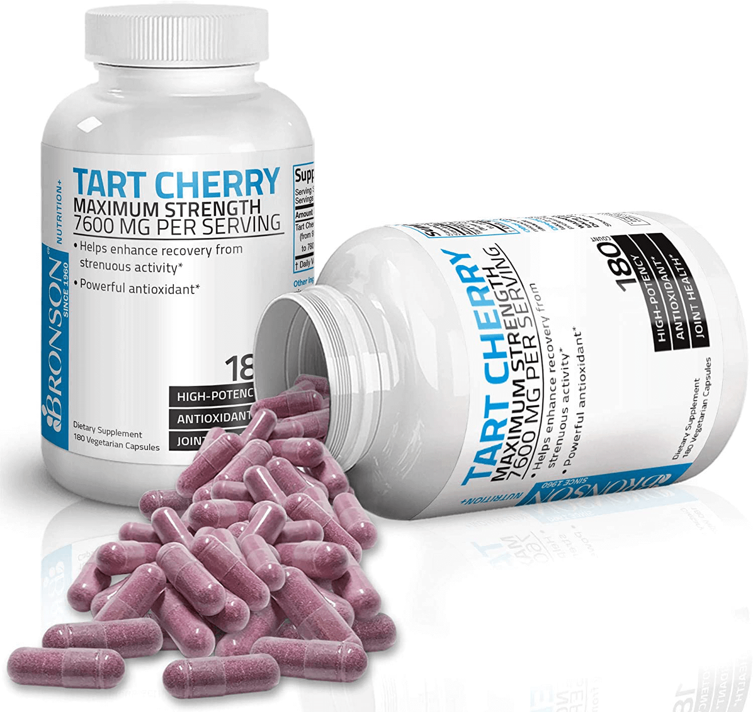 Bronson Tart Cherry Maximum Strength 7600 mg, 180 Vegetarian Capsules (90 Servings)