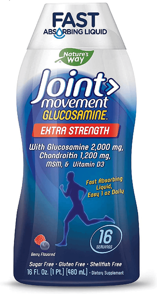 Joint Movement Glucosamine Fast Absorbing, 16 Day Supply, 16 Ounces (480 mL), Natural Berry (Packaging May Vary)