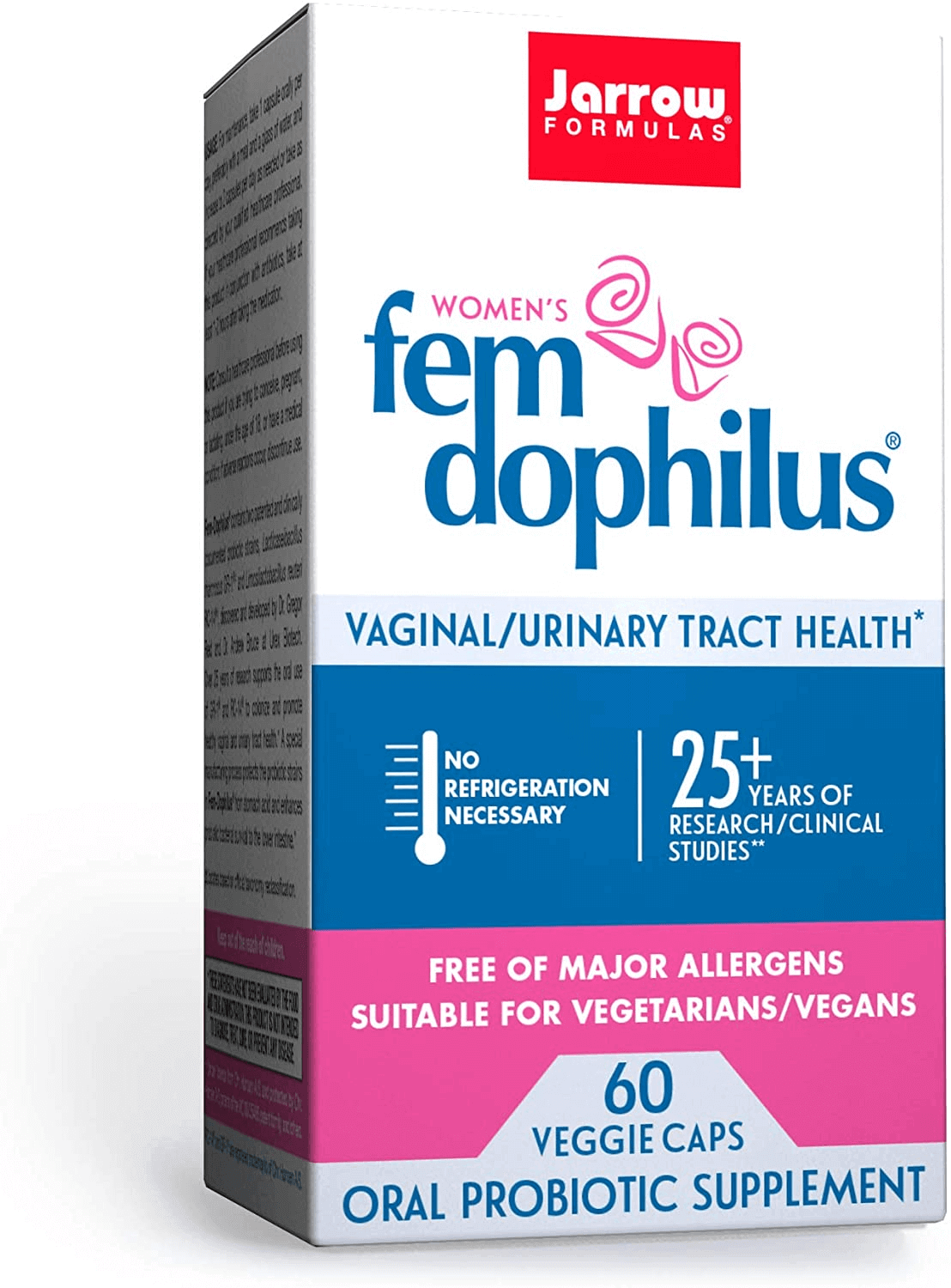 Jarrow Formulas Fem-Dophilus - 1 Billion Organisms per Serving - 30 Veggie Capsules - Women’S Probiotic - Urinary Tract Health - up to 30 Servings