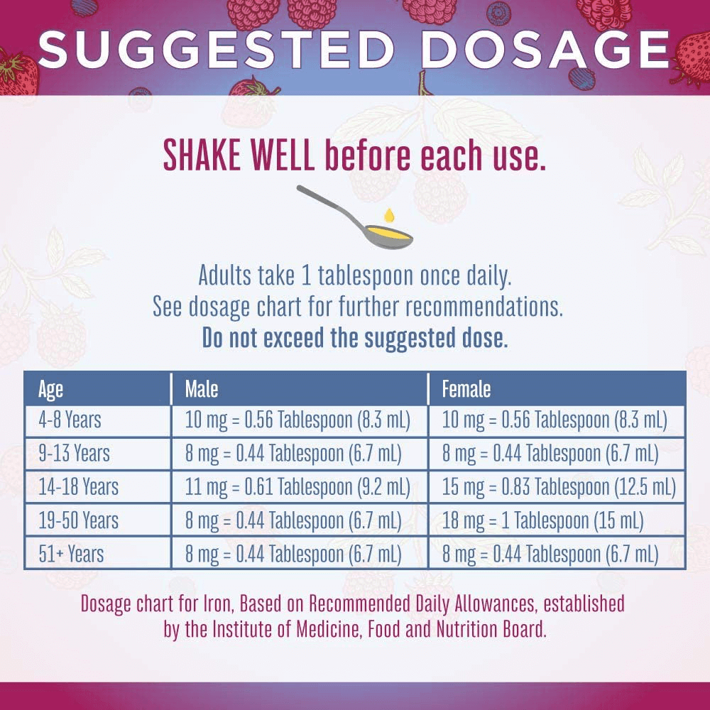 Liquid Iron for Kids & Adults by MaryRuth's | from Ferrochel® Ferrous Bisglycinate Chelate | 18mg per Serving | Vegan, Non-GMO, Gluten Free | Berry Flavored, 15.22 fl oz.