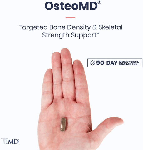 1MD OsteoMD for Comprehensive Bone Support | with Calcium Hydroxyapatite, Vitamin D3 & K2 | 90 Capsules