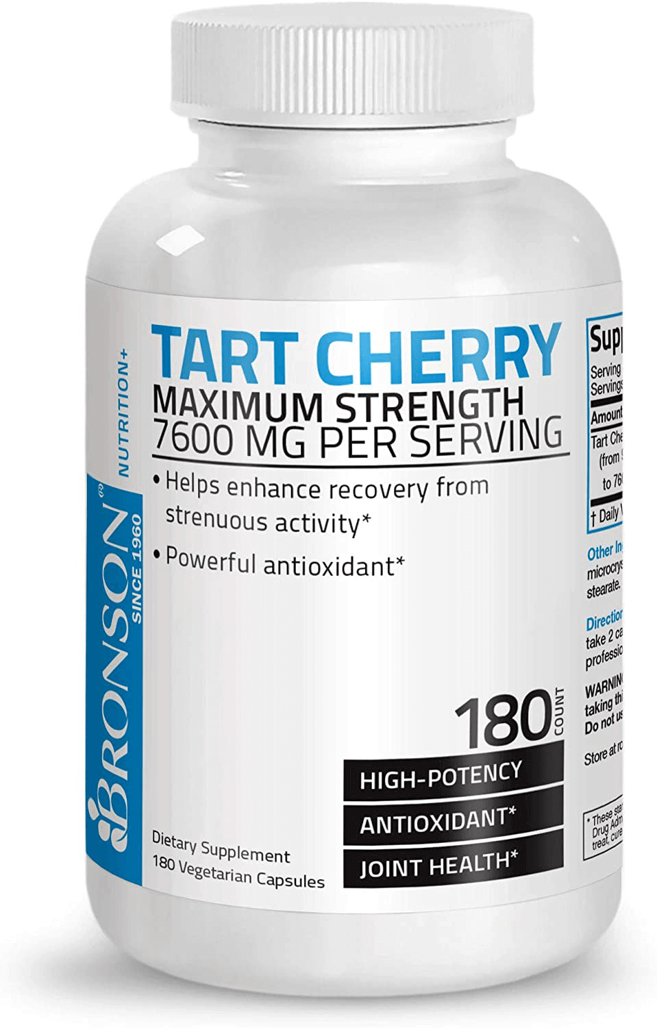 Bronson Tart Cherry Maximum Strength 7600 mg, 180 Vegetarian Capsules (90 Servings)