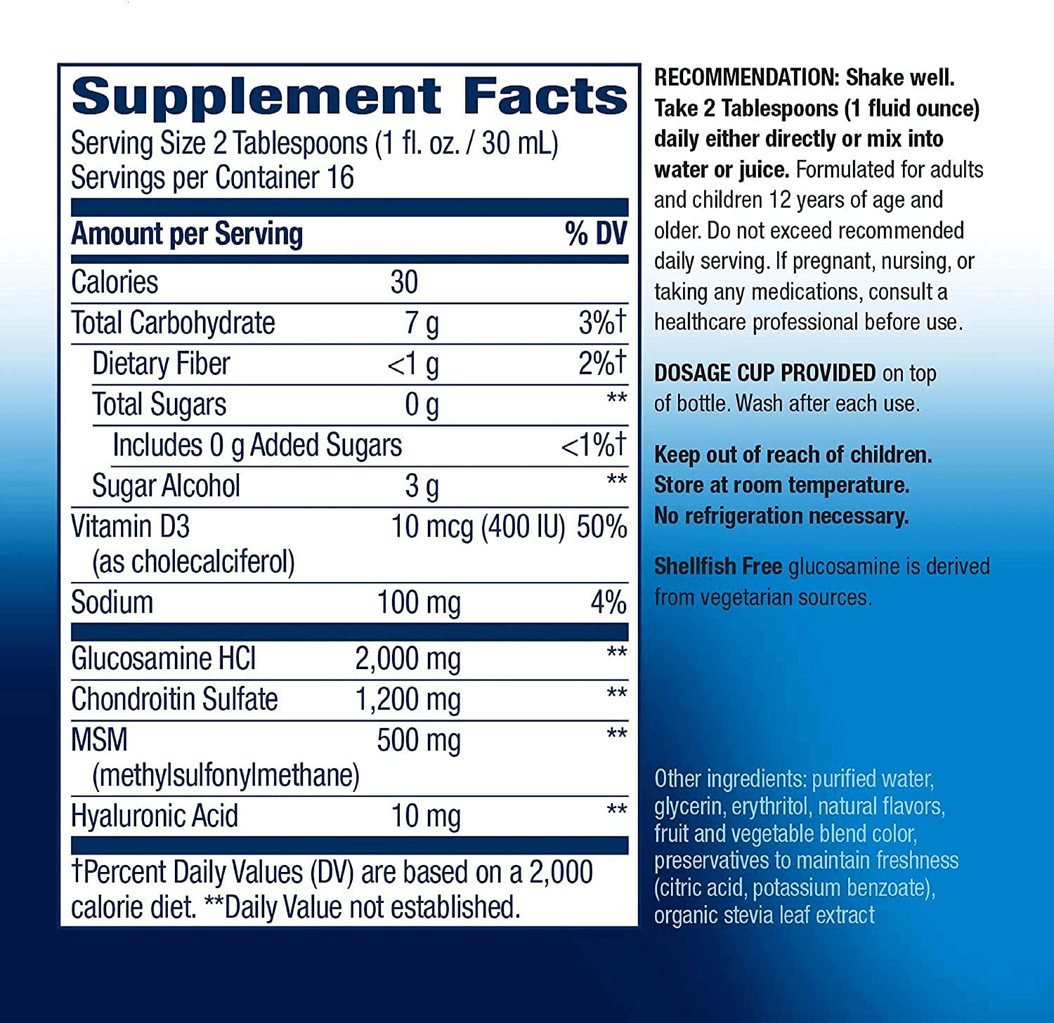 Joint Movement Glucosamine Fast Absorbing, 16 Day Supply, 16 Ounces (480 mL), Natural Berry (Packaging May Vary)