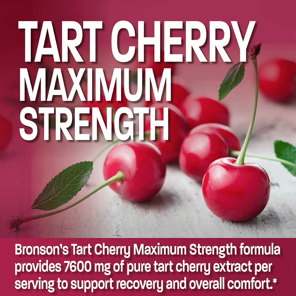 Bronson Tart Cherry Maximum Strength 7600 mg, 180 Vegetarian Capsules (90 Servings)