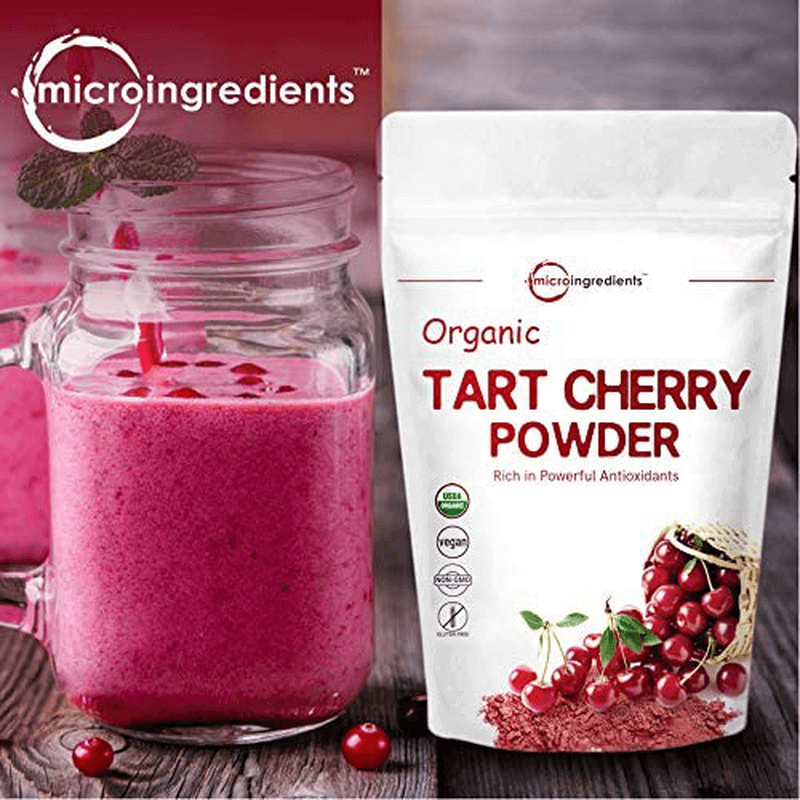 Sustainably US Grown, Organic Tart Cherry Powder, 4 Ounce, Pure Tart Cherry Supplements, Rich in Antioxidant and Flavonoids, Enhance Joint Health, Sleep Cycles and Immune System, Vegan Friendly