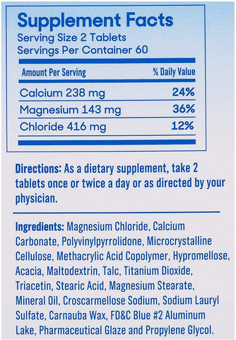 SlowMag Mg Muscle + Heart Magnesium Chloride with Calcium Supplement, 120 Count