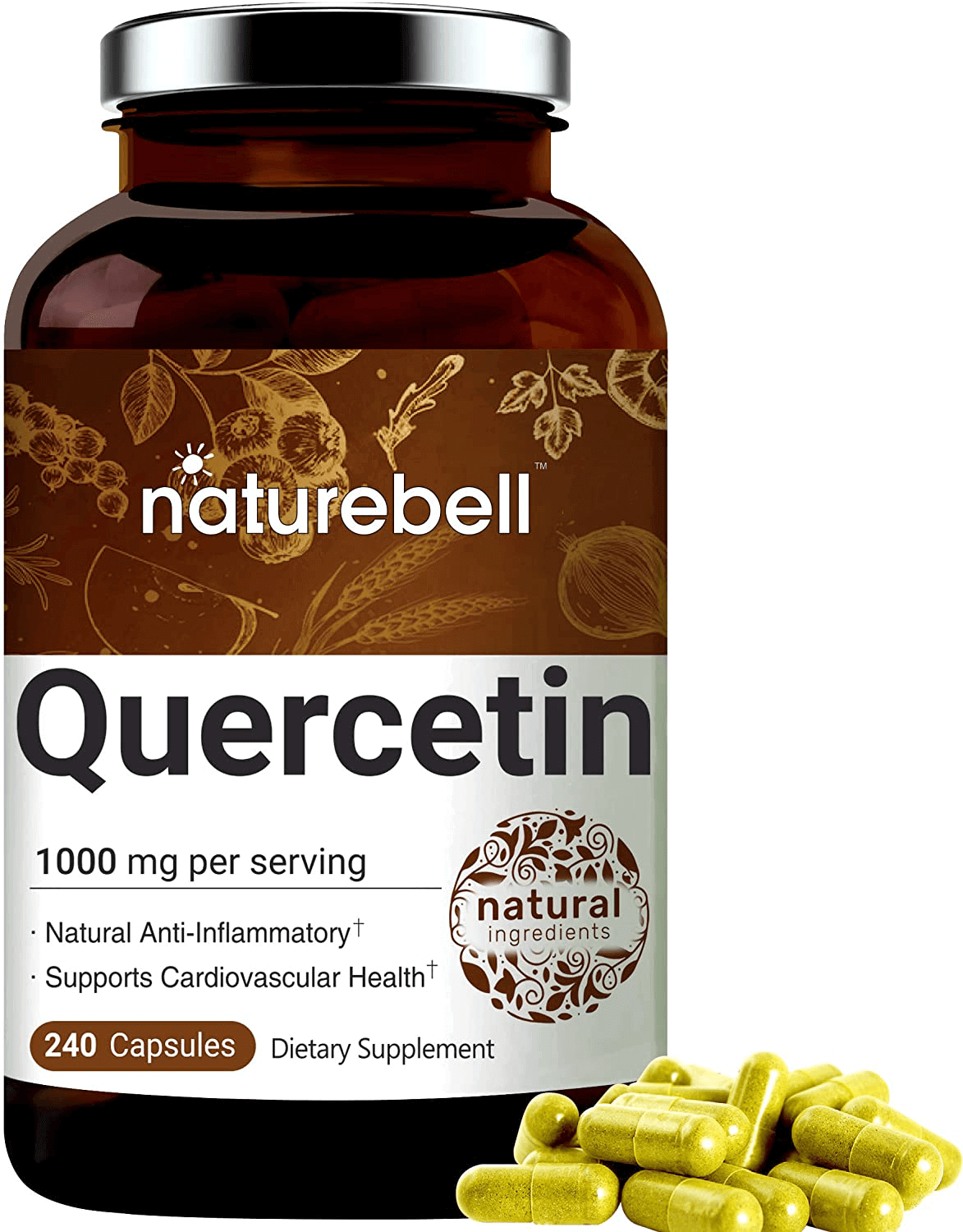 NatureBell Quercetin 1000mg Per Serving, 240 Capsules, Super Immune Vitamins and Quercetin Vitamins, Powerfully Supports Cardiovascular Health, Immune System and Bioflavonoids for Cellular Function