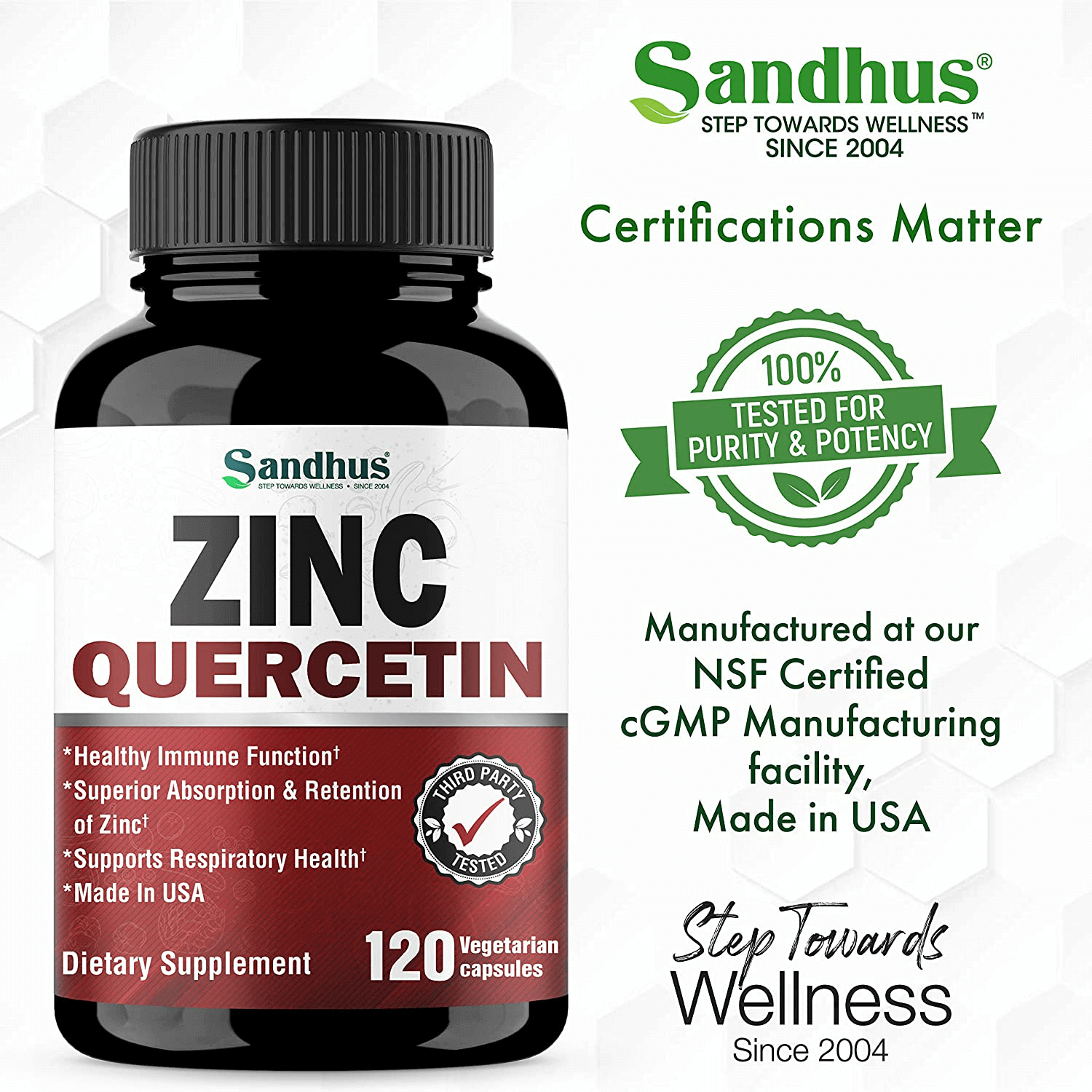 Zinc Quercetin 120 Vegetarian Capsules