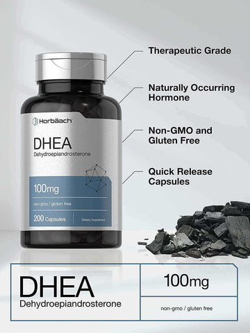 DHEA 100Mg | 200 Capsules | Non-Gmo, Gluten Free Supplement | by Horbaach