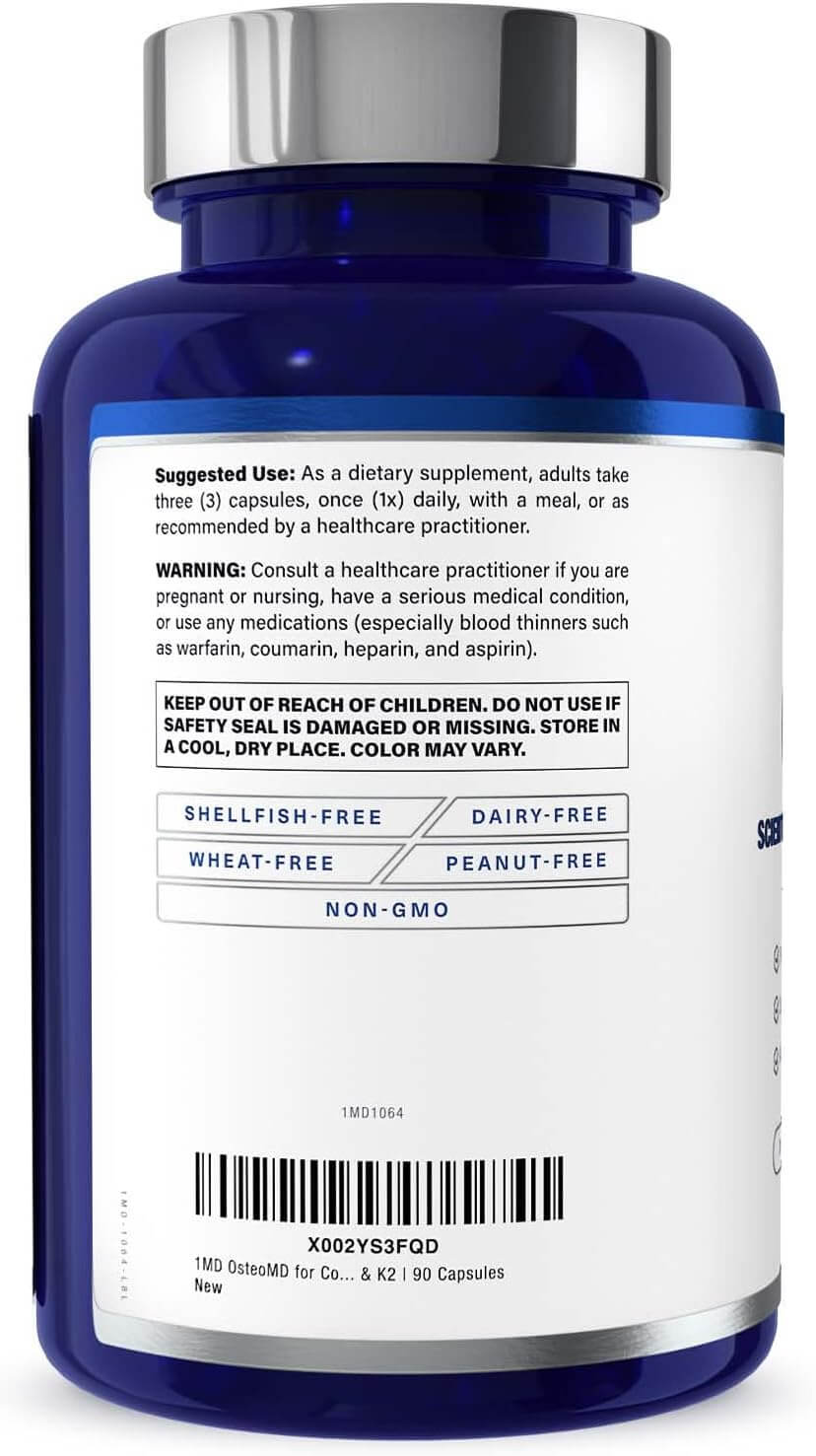 1MD Nutrition OsteoMD – Hydroxyapatite with Vitamin D3 & K2 – 90 Capsules - Vitamen Store