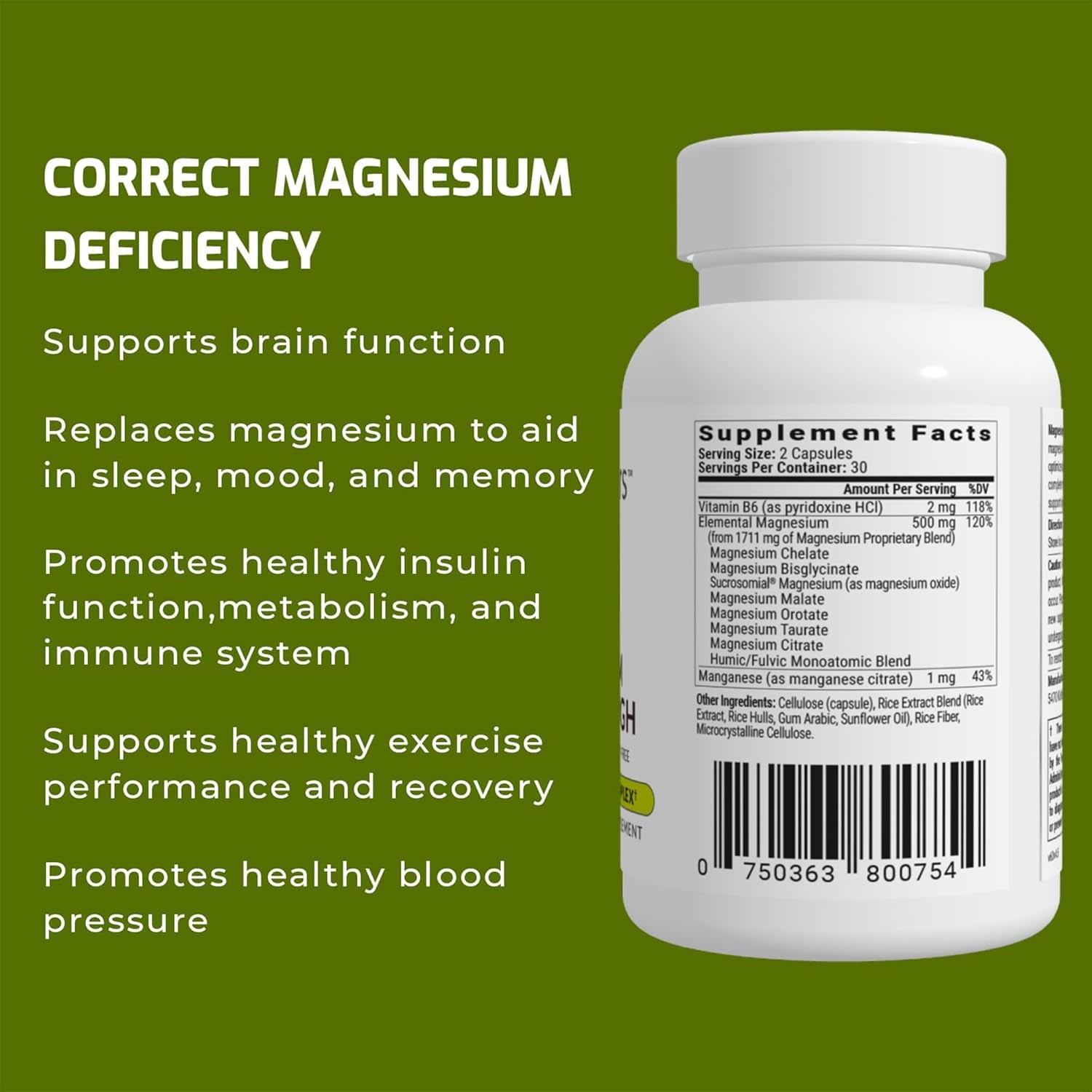 BiOptimizers Magnesium Breakthrough 4.0 – 7 Forms of Magnesium for Sleep & Brain Support – 60 Capsules