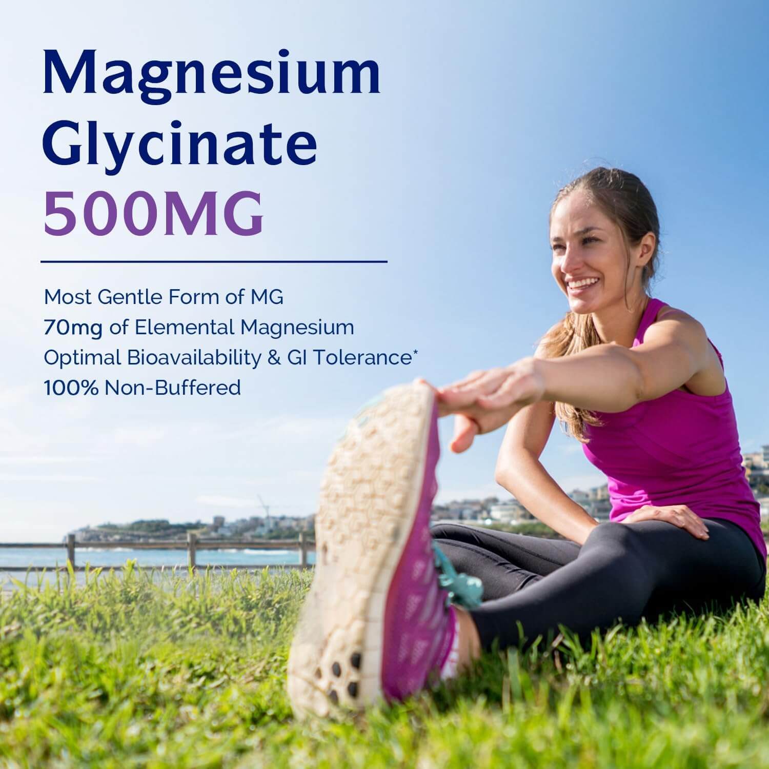 Innate Vitality Magnesium Glycinate 500Mg, 70Mg Elemental Magnesium per Cap, 120 Veggie Capsules