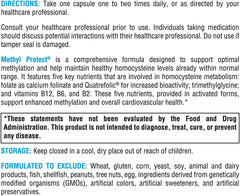 XYMOGEN Methyl Protect - Optimal Methylation Formula with Methyl Folate, Vitamin B12 (Methylcobalamin B12), Riboflavin + B6 Vitamins 120 Capsules | Free Shipping | Vitamenstore.com