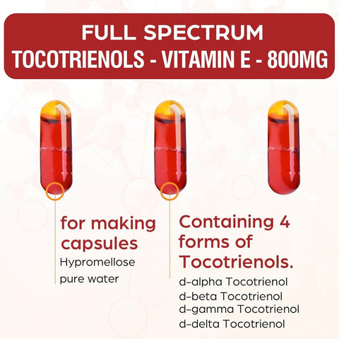 Tocotrienol Supplement Full Spectrum,Tocotrienol Vitamin E-Tocotrienols 800Mg, 60 Liquid-Filled Capsules | Free Shipping | Vitamenstore.com