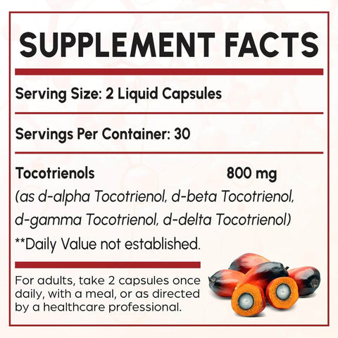 Tocotrienol Supplement Full Spectrum,Tocotrienol Vitamin E-Tocotrienols 800Mg, 60 Liquid-Filled Capsules | Free Shipping | Vitamenstore.com