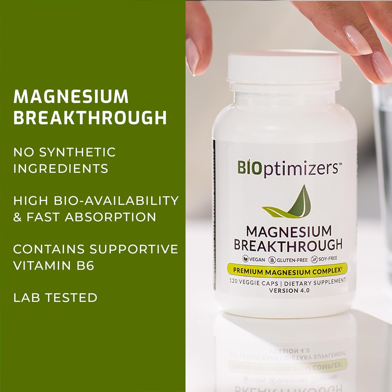 BiOptimizers Magnesium Breakthrough 4.0 – 7 Forms of Magnesium for Sleep & Brain Support – 60 Capsules