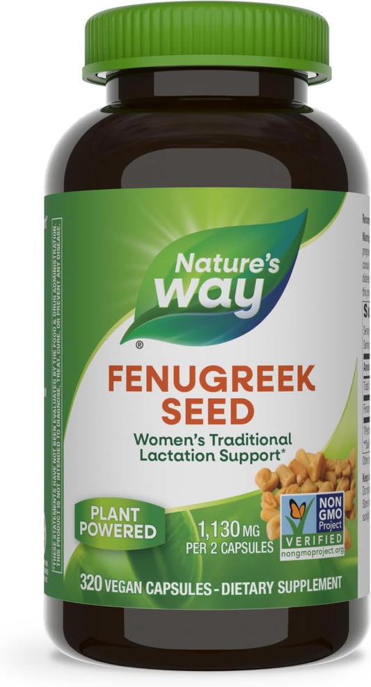 Nature'S Way Fenugreek Seed Vegan, 320 Capsules (Packaging May Vary)