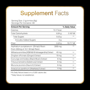 Be Bodywise Pure Himalayan Shilajit Gummies Gold – Ashwagandha, Gokshura, Fulvic Acid & 85+ Trace Minerals – Lab Tested, No Added Sugar, Non - GMO, 100% Natural & Organic – 60 Gummies - Vitamen Store