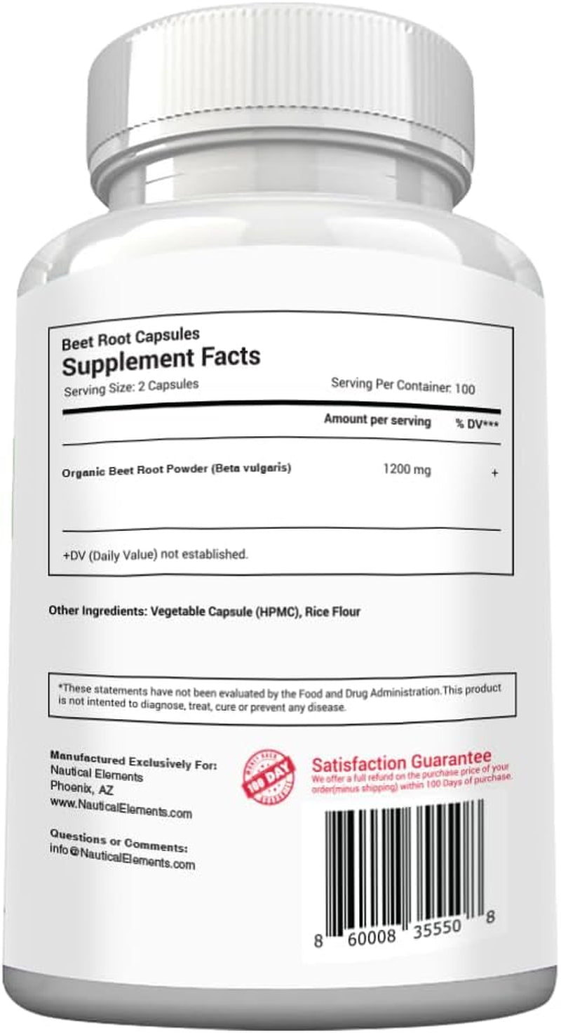 Beet Root Capsules – 1200 mg per Serving – 200 Capsules – Pure, Non - GMO, Gluten - Free Beetroot Powder - Vitamen Store