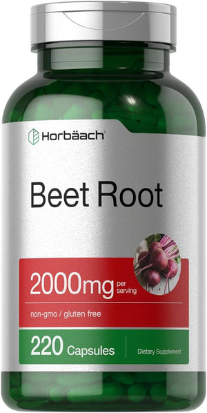 Beet Root Powder Capsules 1500mg | 250 Pills | Herbal Extract | Gluten Free, Non - GMO Supplement | by Horbaach - Vitamen Store