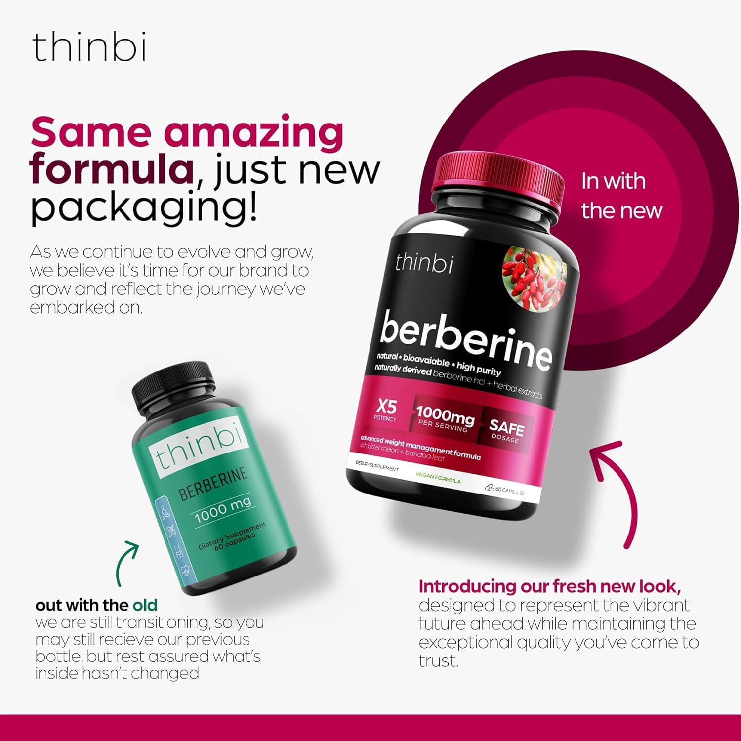 Berberine Supplement 1000Mg Potent Botanical Capsules with Bitter Melon and Banaba Leaf - Hcl from Barberry Extract - 30 Servings - Vitamen Store