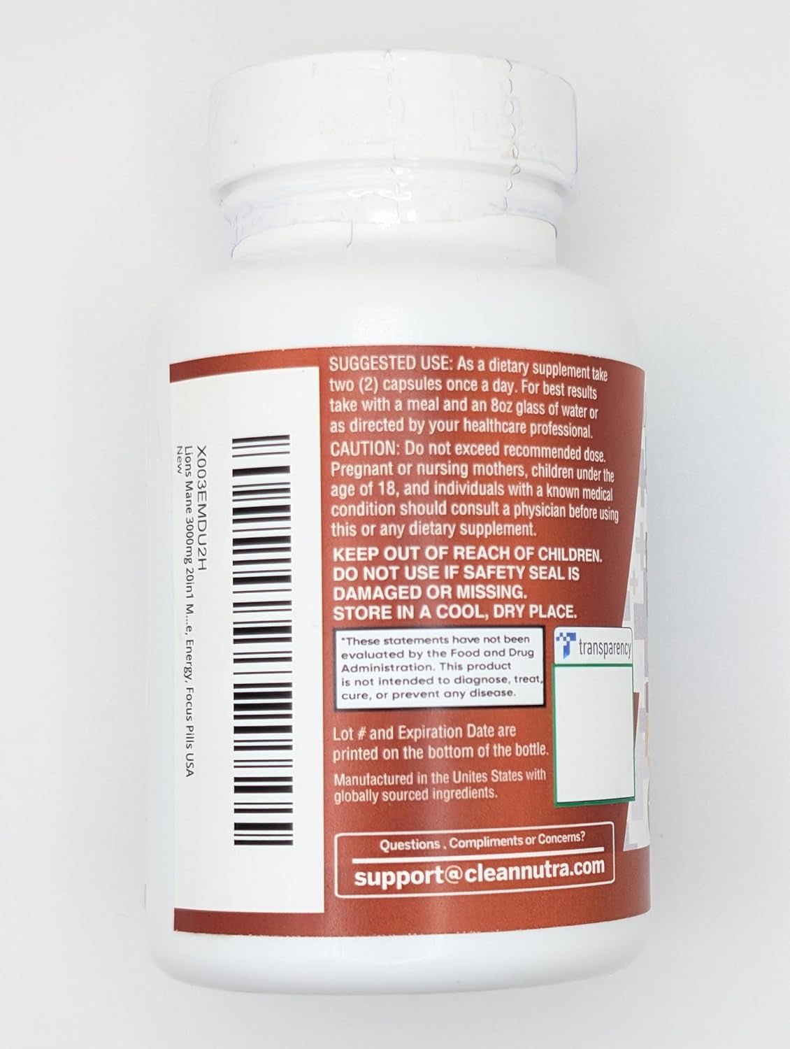 Clean Nutraceuticals Lions Mane 20In1 Mushroom Supplement with Turkey Tail Reishi Cordyceps Chaga Maitake Meshima Poria Cocos Shiitake Oyster Porcini Enoki - Pack - Vitamen Store