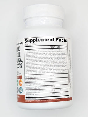 Clean Nutraceuticals Lions Mane 20In1 Mushroom Supplement with Turkey Tail Reishi Cordyceps Chaga Maitake Meshima Poria Cocos Shiitake Oyster Porcini Enoki - Pack - Vitamen Store