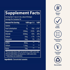 Concentrace Trace Minerals Drops (8Oz) 96 - Day Supply - 1 Trace Minerals Supplement - Magnesium, Chloride, Complete Mineral Complex for Energy, Hydration, & Electrolyte Balance - Vitamen Store