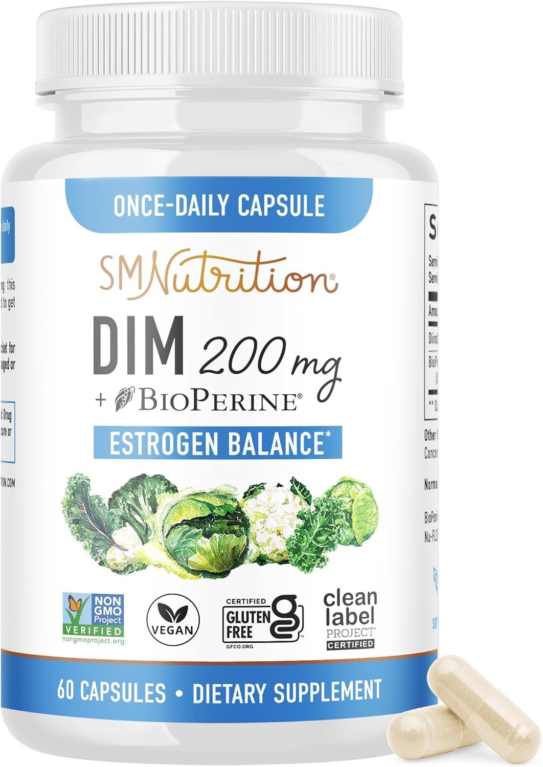 DIM 200 Mg - Diindolylmethane - Vegan & Soy - Free - 60 Capsules - Vitamen Store