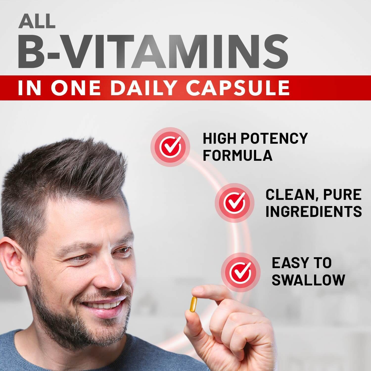 Divine Bounty Super B Complex Vitamins – B12, B1, B2, B3, B5, B6, B7, B9 & Folic Acid – 90 Vegetarian Capsules - Vitamen Store