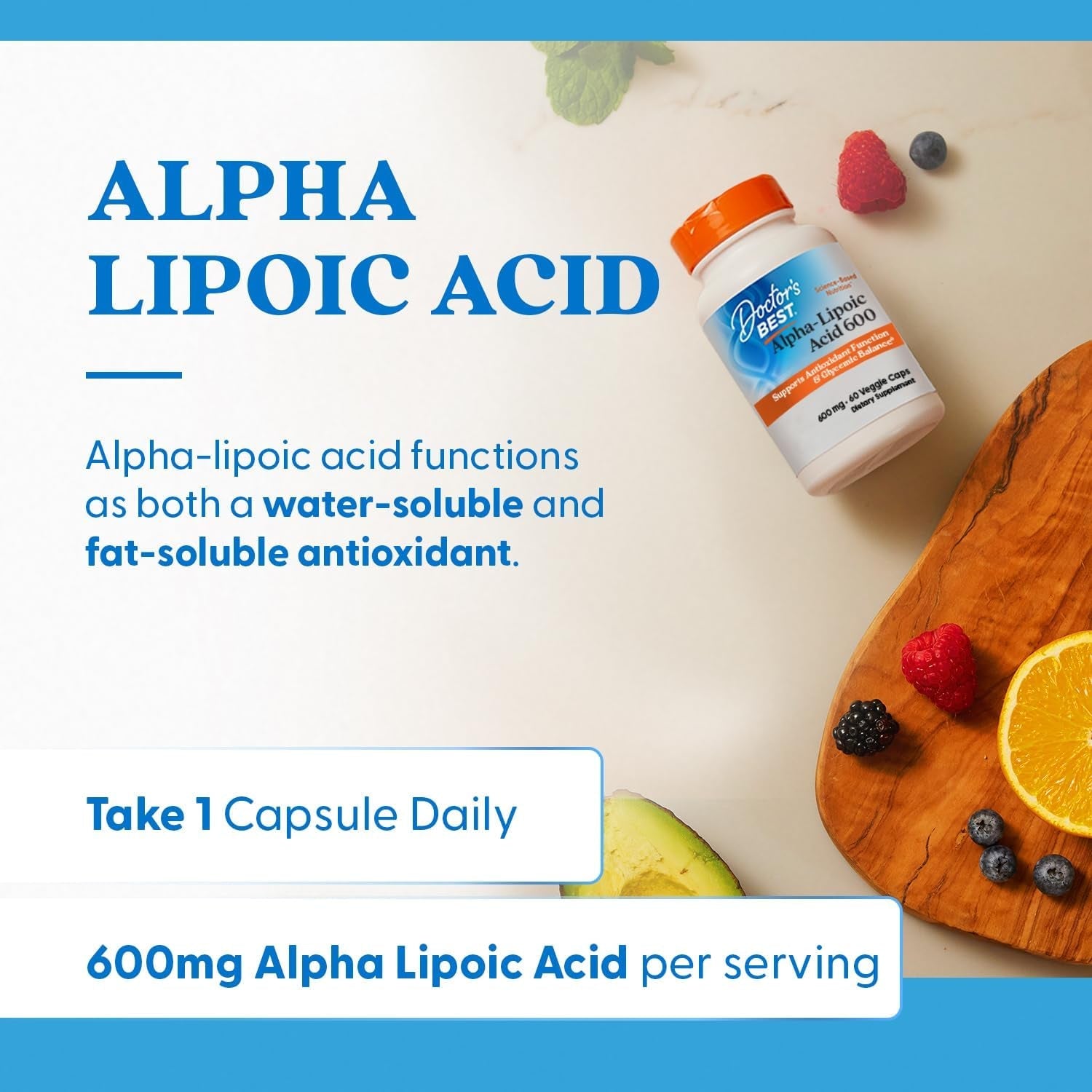 Doctor's Best Alpha - Lipoic Acid – 600 mg – 60 Vegan Capsules – Non - GMO, Gluten - Free, Soy - Free - Vitamen Store