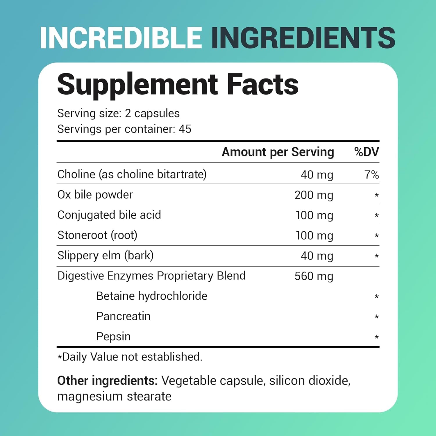 Dr. Berg Gallbladder Formula Extra Strength - with Ox Bile Powder and Conjugated Bile Acid - Full 45 - Day Supply - 90 Vegetable Capsules - Vitamen Store