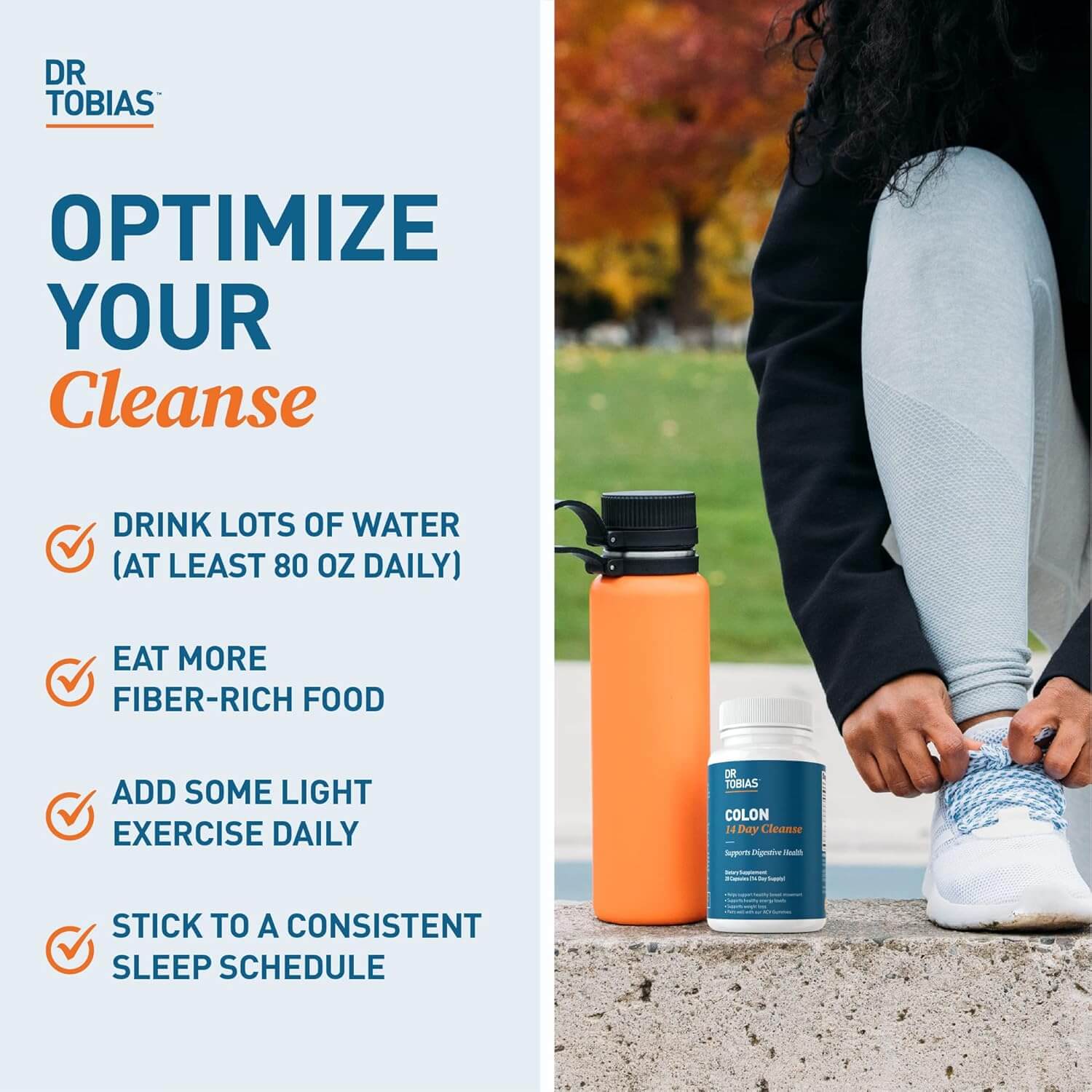 Dr. Tobias Colon 14 Day Cleanse – with Cascara Sagrada, Psyllium Husk, Senna Leaf & Probiotics – Non - GMO, 28 Capsules (1 - 2 Daily) - Vitamen Store