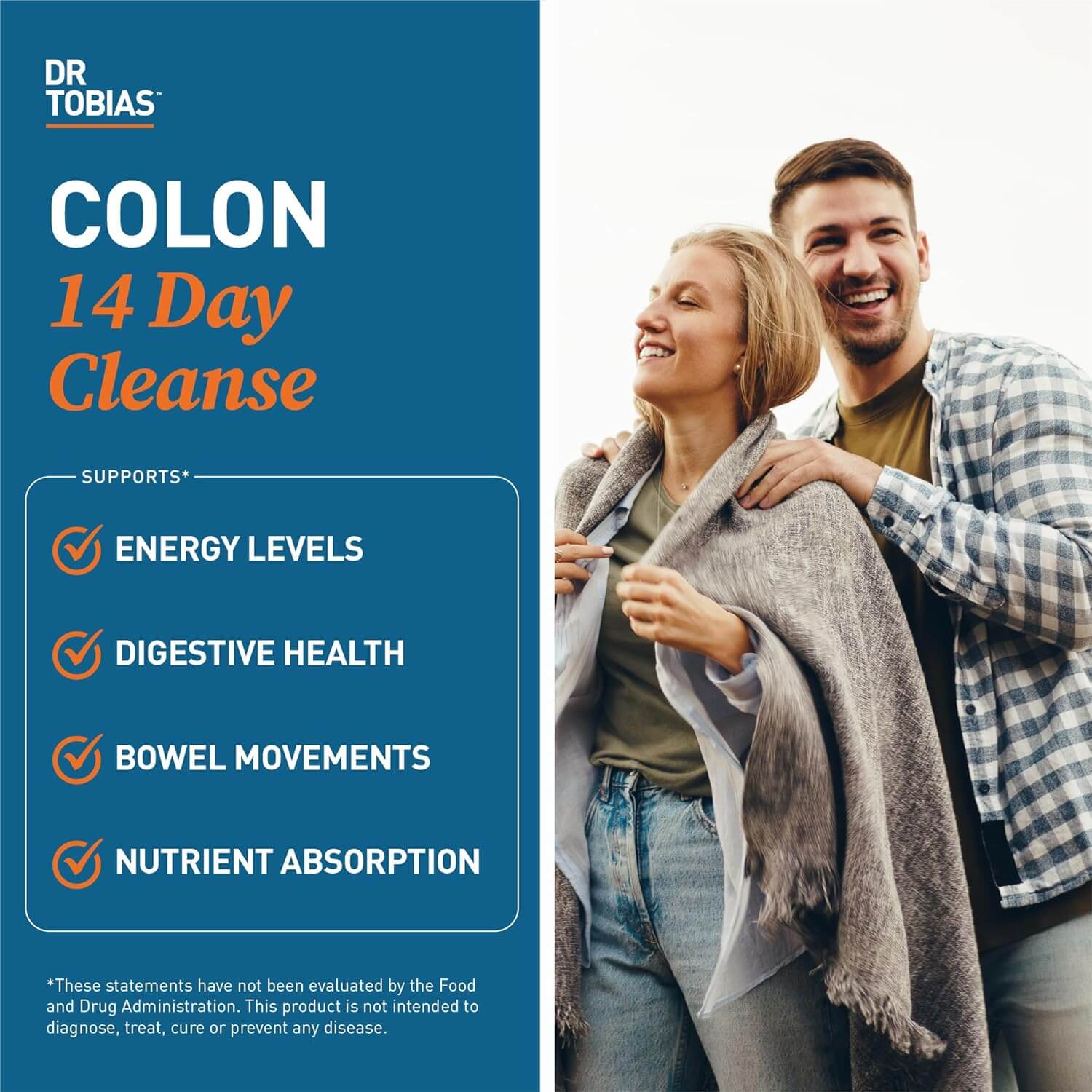 Dr. Tobias Colon 14 Day Cleanse – with Cascara Sagrada, Psyllium Husk, Senna Leaf & Probiotics – Non - GMO, 28 Capsules (1 - 2 Daily) - Vitamen Store