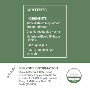 Earth Harmony Methylene Blue 1% USP Grade with Nano Liquid Gold - 2 Oz - Vitamen Store
