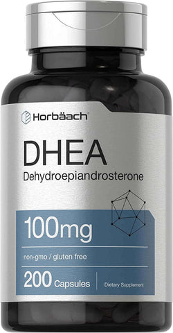 DHEA 100Mg | 200 Capsules | Non-Gmo, Gluten Free Supplement | by Horbaach