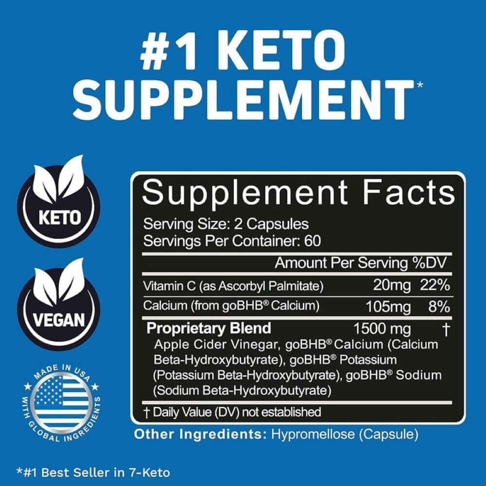 Herbtonics GLP - 1 Support – Apple Cider Vinegar & Keto BHB Capsules – 240 Capsules - Vitamen Store