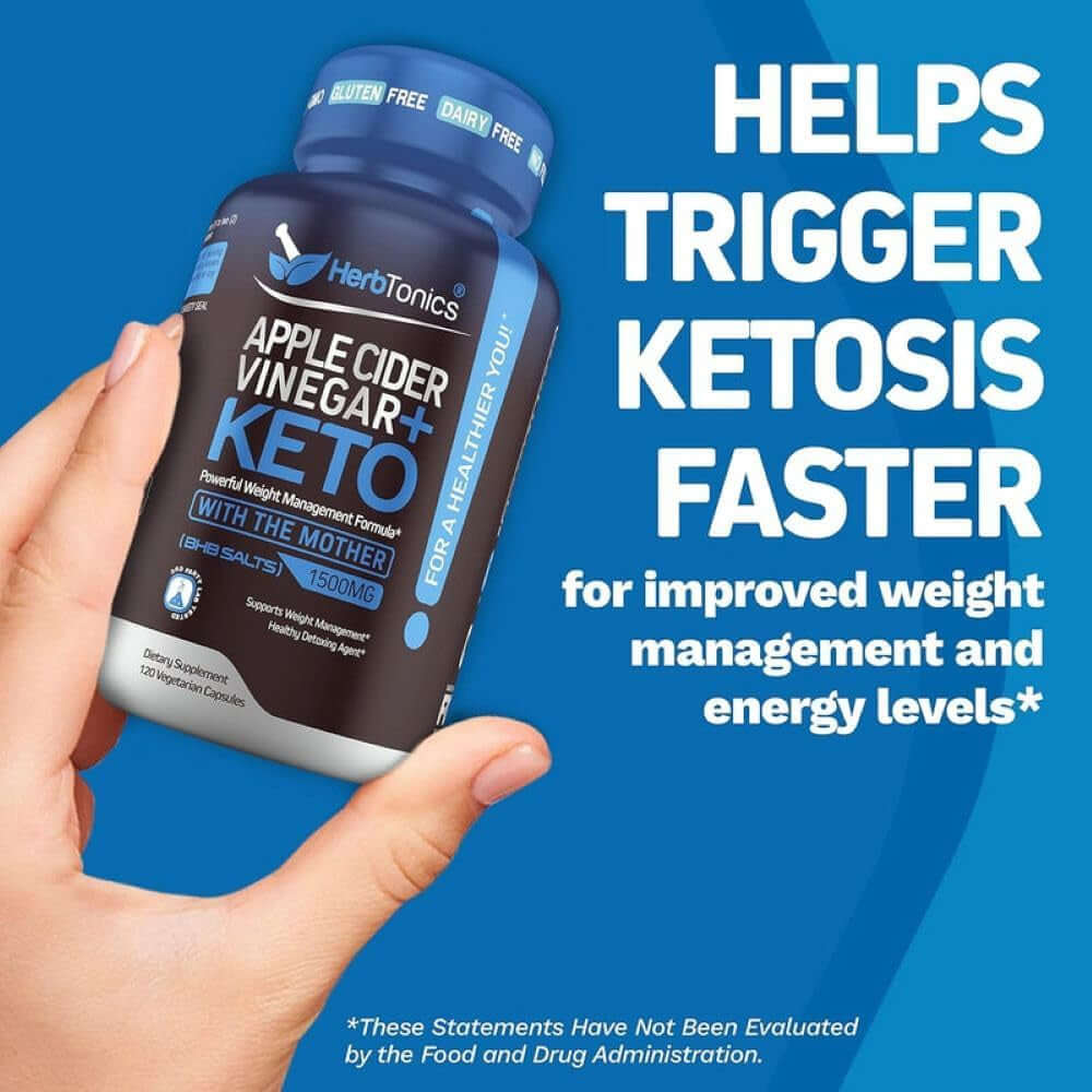 Herbtonics GLP - 1 Support – Apple Cider Vinegar & Keto BHB Capsules – 240 Capsules - Vitamen Store