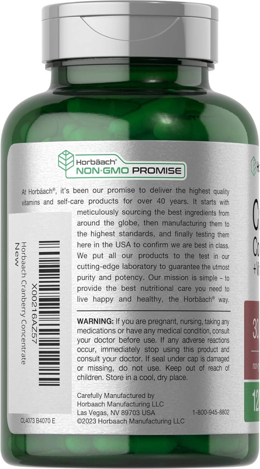 Horbaach Cranberry (30,000 mg) + Vitamin C 150 Capsules - Vitamen Store