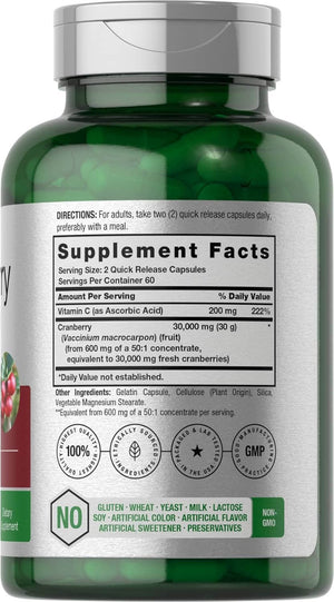 Horbaach Cranberry (30,000 mg) + Vitamin C 150 Capsules - Vitamen Store