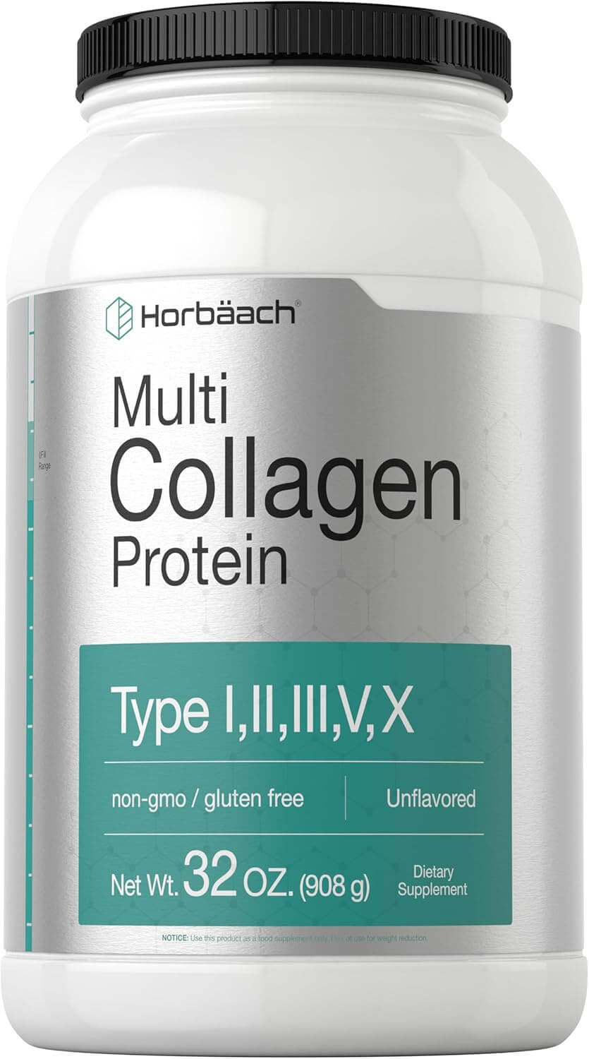 Horbaach Multi Collagen Protein Powder 32 Oz | Type I, II, III, V, X | Hydrolyzed Collagen Peptides | Keto & Paleo Friendly | Unflavored & Gluten Free - Vitamen Store