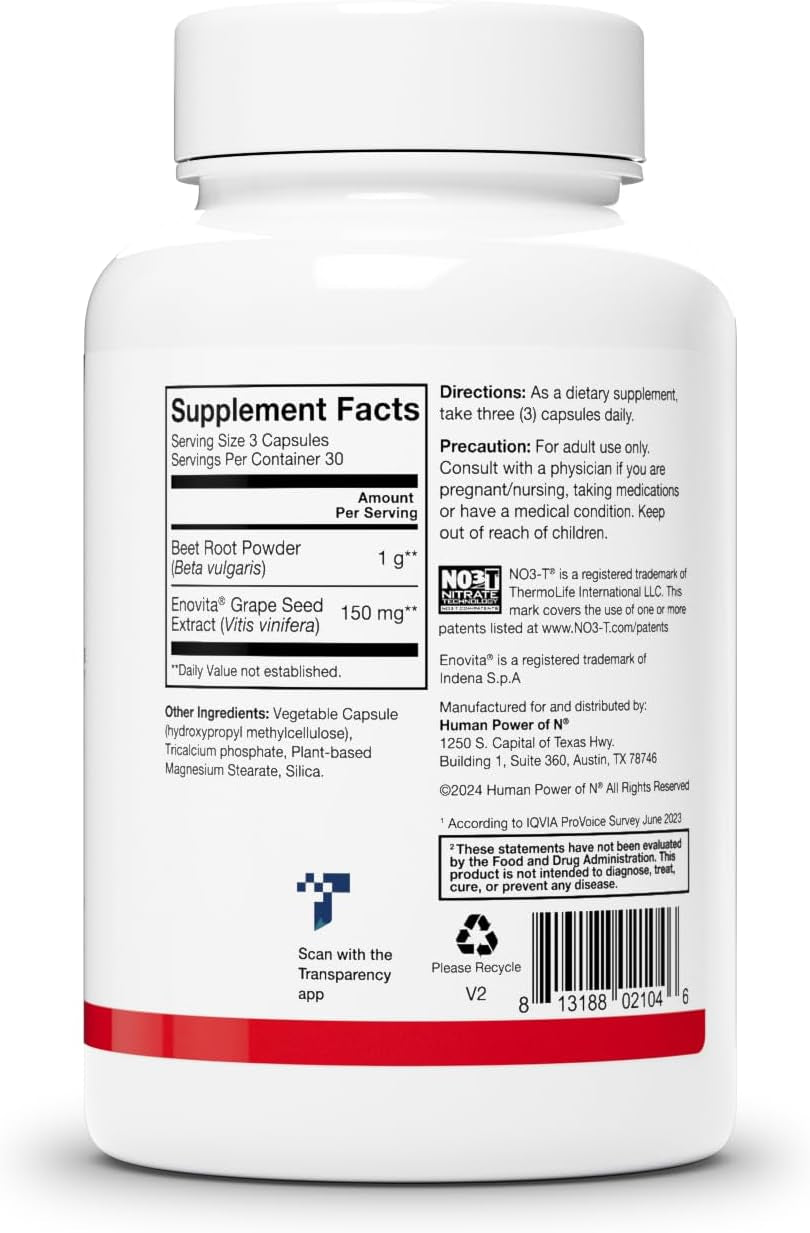 Humann SuperBeets Beet Root Capsules – Quick Release 1000 mg – Non - GMO Beetroot Powder – 90 Capsules - Vitamen Store