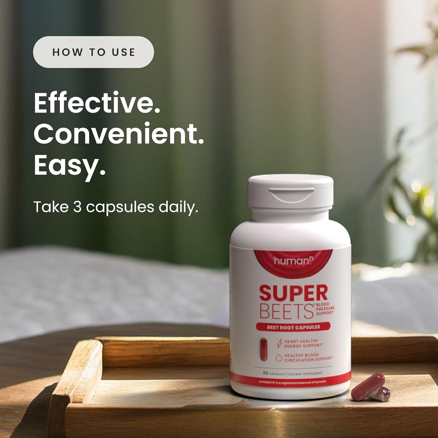 Humann SuperBeets Beet Root Capsules – Quick Release 1000 mg – Non - GMO Beetroot Powder – 90 Capsules - Vitamen Store