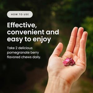 Humann Superbeets Heart Chews - Grape Seed Extract & Beet Root Powder - Pomegranate Berry Flavor - 60 Chews - Vitamen Store